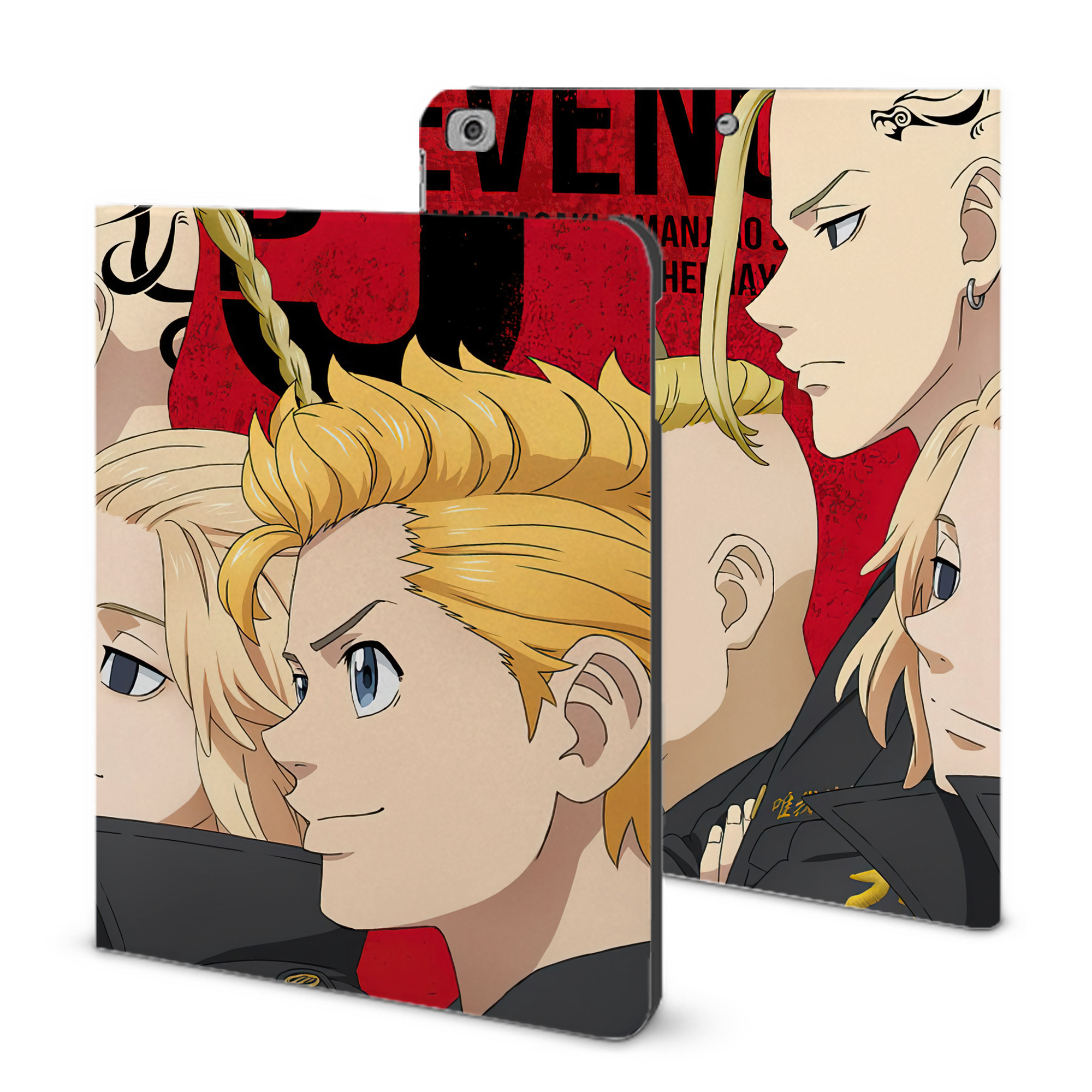 （画像用） 東京リベンジャーズ Tokyo Revengers IPad ケース ブック型 PUレザー TPU 耐衝撃 軽量 薄型 ペン収納なし 全面保護 IPad 各モデル対応